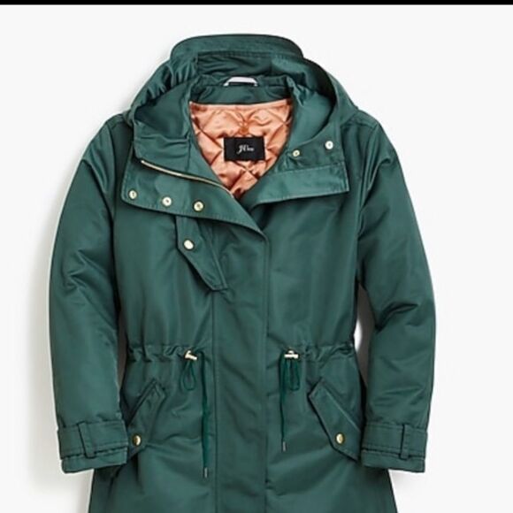 NWT JCrew Primaloft Satin Nylon Parker Jacket Coat - Picture 3 of 9